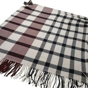 Plaid Scarf Large Wide Love Lore Oversized Fringe Detail Dual Toned Soft Wrap